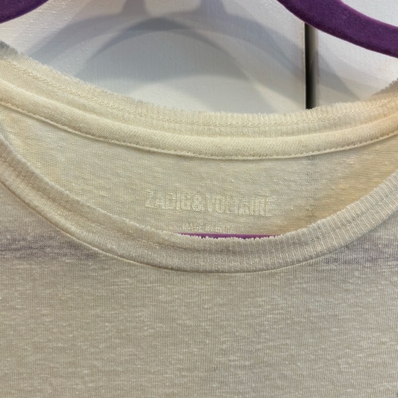 Women’s size large white embellished Zadig and Voltaire tshirt - Picture 3 of 3